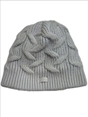 Under Armour Around Town Fleece Lined Cable Knit Beanie Halo Gray/Baby Blue